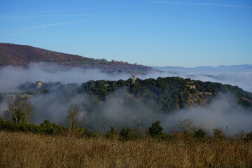 Foggy morning in Umbria valleys