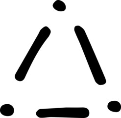 Unique hand-shaped triangles for logo design. Isolated vector illustration on white background.	