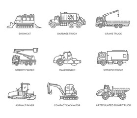 Obraz premium Special vehicles icon. Vector flat icons set