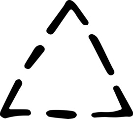 Unique hand-shaped triangles for logo design. Isolated vector illustration on white
 background.