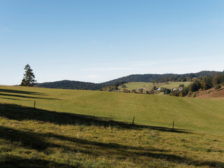 Naturpark Südschwarzwald. Ibach im Hotzenwald. Blick vom Ibacher Friedenskreuz. Panoramaweg...
