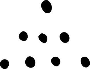 Unique hand-shaped triangles for logo design. Isolated vector illustration on white
 background.