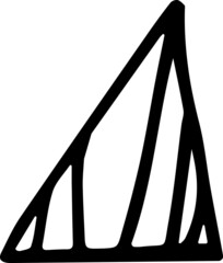 Unique hand-shaped triangles for logo design. Isolated vector illustration on white
 background.