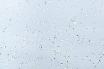 rain drops on windowpane in a rainy day