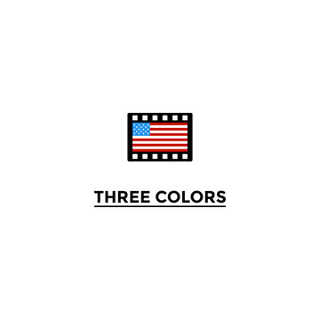movie logo with three colors