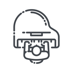 Vector line icon of a piano player top view