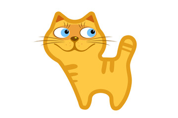 
Animals. Stylized image of a cute cat. Vector drawing on a white background. Isolated, background.