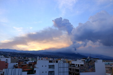 morning view to the Cumbre Vieja volcano in La Palma, Canary Islands, Spain