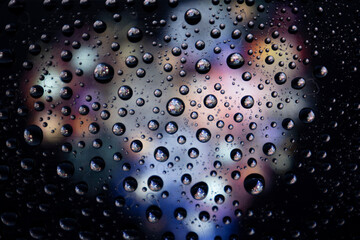 Salute for drops of water. Blurred background.