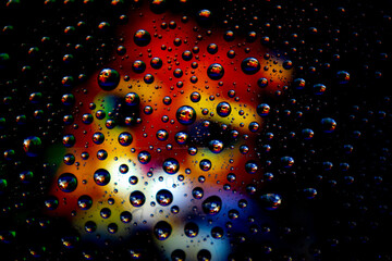 Salute for drops of water. Blurred background.