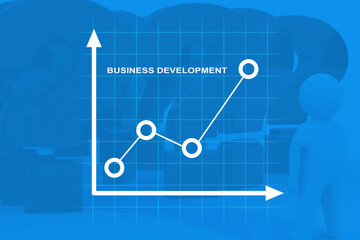 2d rendering Stock market online business concept. business Graph
