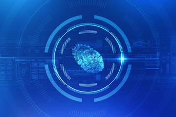 Fingerprint Scanning Technology Concept 2d Illustration

