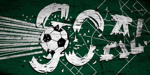 Soccer or Football illustration ,scoring a goal, great soccer event in 2022,free copy space
