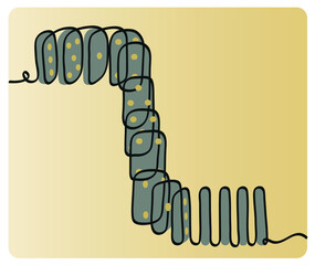 One line drawing of the domino effect.
One continuous line drawing of domino game.
