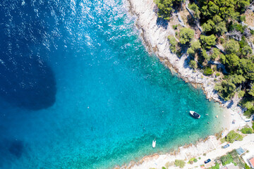 Obraz premium Bay near Stomorska village on the island of Šolta in the summer