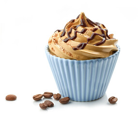 whipped caramel and coffee mousse dessert