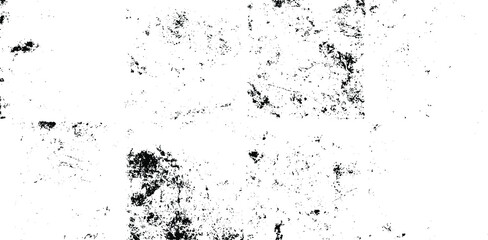 Monochrome texture composed of irregular graphic elements. Distressed uneven grunge background. Abstract vector illustration. Overlay for interesting effect and depth. Isolated on white background.