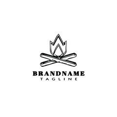 Obraz premium bonfire logo cartoon icon design template black isolated vector illustration