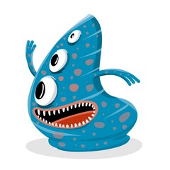 Funny monster illustration on white background.