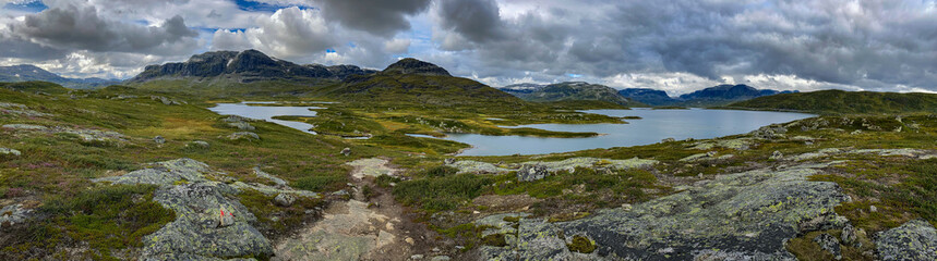 Fototapeta na wymiar Ståvatn lake and Haukelifjell mountains Northeast Norway