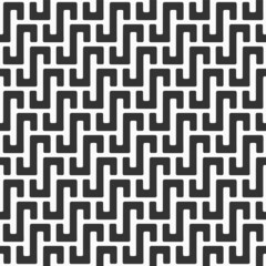 Abstract seamless vector pattern. Geometric shapes ornament, zigzag lines pattern. Lattice pattern. Black and white vector background.