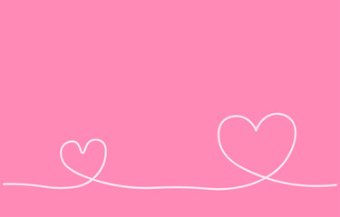 Continuous Line Heart Drawing,Valentine's Day Background,One Line Minimal,Vector Love