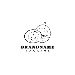 durian fruit logo cartoon icon design template isolated vector illustration