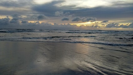 sunset over the sea+beach