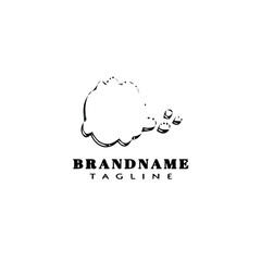dust clouds logo cartoon icon design template black isolated vector illustration