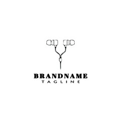 ear buds logo cartoon icon design template black isolated vector illustration