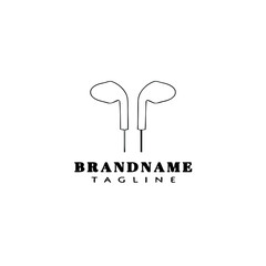 ear buds logo cartoon icon design template black isolated vector illustration