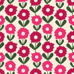 Vector Vintage flower garden pattern design. Great for spring summer fabric fashion and textiles collection. can be used as background and wallpaper. 