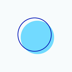 Circle Logo Flat Design for Business, Company, and Branding. Simple Blue Circle for Icon, Symbol, and Sign. EPS 10 Editable Stroke