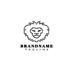 lion head logo template icon vector illustration