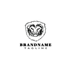 lion head logo template icon vector illustration