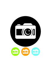 Photo camera vector isolated icon