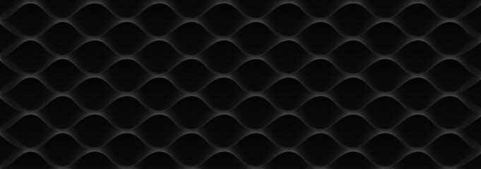 Abstract mesh wave-like design elements on black background. creative lines Vector illustration EPS 10