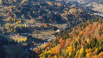 Aerial drone view of nature in Romania