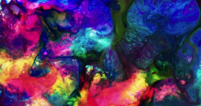 Abstract colorful paint Ink liquid explode diffusion psychedelic blast movement
