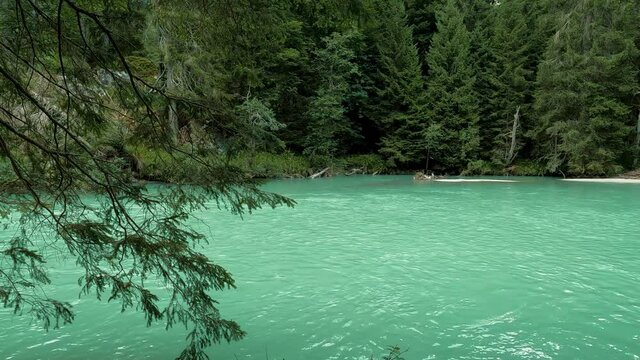 Alpine Landscape on the blue Lake of Amola