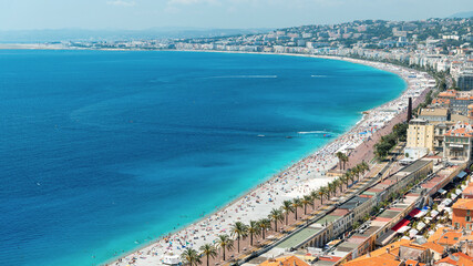 Naklejka premium View of the cote d'Azur in Nice, France