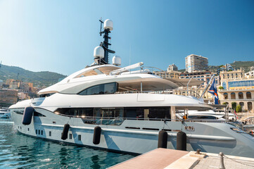 Fototapeta premium Moored yacht in Monaco