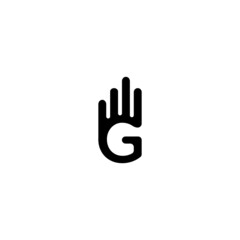 hand shaped letter G logo