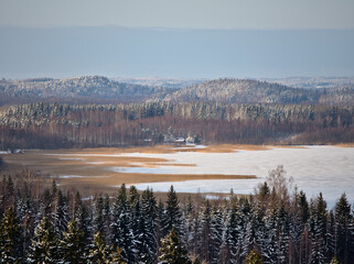 Winter landscape in Lahti region, Finland