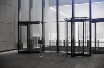 Interior of modern building business office hall city study lawyer metal steel construction...