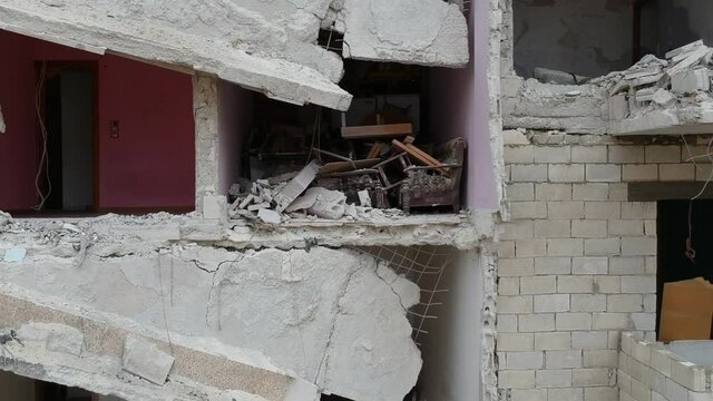 February 12, 2018 Idlib Syria - The settlement damaged by the war.