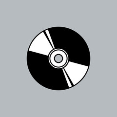 CD disk icon. Compact Disc image. DVD disc for recording information. Isolated raster illustration on white background.