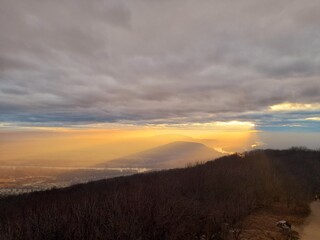 sunset in the mountains