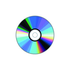 CD disk icon. Compact Disc image. DVD disc for recording information. Isolated vector illustration on white background.