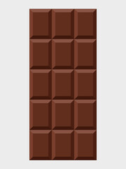 Chocolate bar. Chocolate in the form of rectangular blocks. Isolated raster illustration on white background.